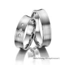 Trauringe einfarbig Platin mit Brillant