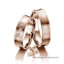 Trauringe einfarbig Rotgold mit Brillant
