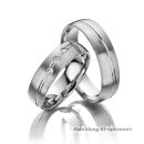 Trauringe einfarbig Platin mit Brillant