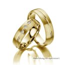 Trauringe einfarbig Gelbgold mit Brillant