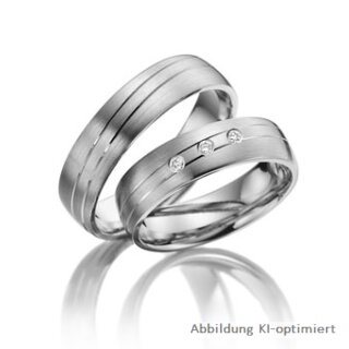 Trauringe einfarbig Platin mit Brillant