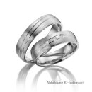 Trauringe einfarbig Platin mit Brillant
