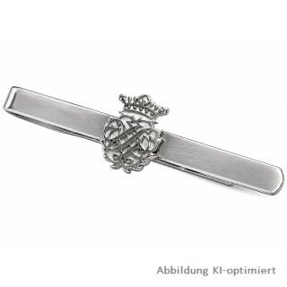 Krawattenschieber mit Johann Sebastian Bach Initialen aus 925 Sterling Silber rhodiniert
