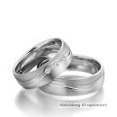 Trauringe einfarbig Platin mit Brillant