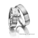 Trauringe einfarbig Platin mit Brillant