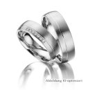 Trauringe einfarbig Platin mit Brillant