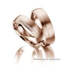 Trauringe einfarbig Rotgold mit Brillant