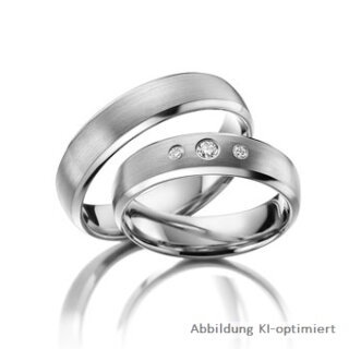 Eheringe einfarbig Platin mit Brillant