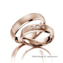 Eheringe einfarbig Rotgold mit Brillant