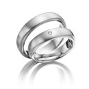 Eheringe einfarbig Weißgold mit Brillant