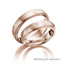 Eheringe einfarbig Rotgold mit Brillant