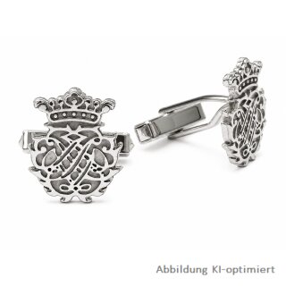 Manschettenknöpfe mit Johann Sebastian Bach Initialen aus 925 Sterling Silber rhodiniert