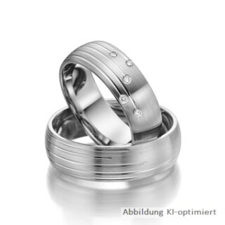 Eheringe einfarbig Platin mit Brillant