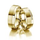 Eheringe einfarbig Gelbgold mit Brillant