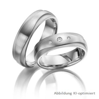 Eheringe einfarbig Platin mit Brillant