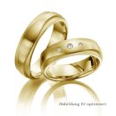 Eheringe einfarbig Gelbgold mit Brillant
