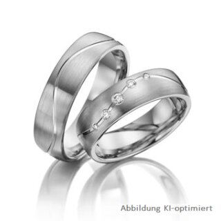 Eheringe einfarbig Platin mit Brillant