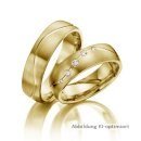 Eheringe einfarbig Gelbgold mit Brillant
