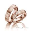 Eheringe einfarbig Rotgold mit Brillant
