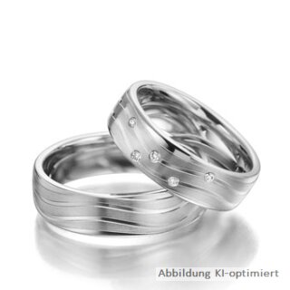 Eheringe einfarbig Platin mit Brillant