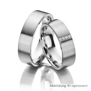Eheringe einfarbig Platin mit Brillant