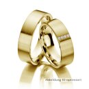 Eheringe einfarbig Gelbgold mit Brillant