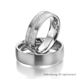Eheringe einfarbig Platin mit Brillant