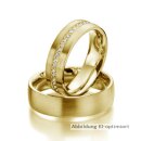 Eheringe einfarbig Gelbgold mit Brillant