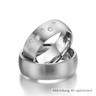 Eheringe einfarbig Platin mit Brillant