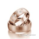 Eheringe einfarbig Rotgold mit Brillant