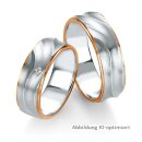 Trauringe Rotgold/Weißgold mit Brillant