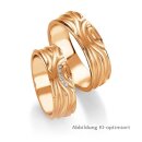 Trauringe Rotgold mit Brillant