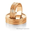 Trauringe einfarbig Rotgold mit Brillant