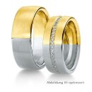 Eheringe mehrfarbig Gelbgold/Weißgold mit Brillant