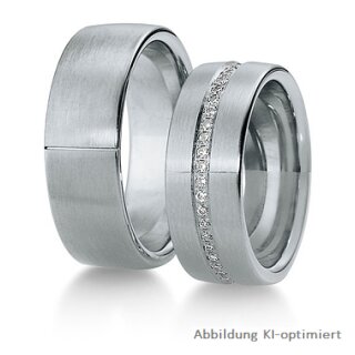 Eheringe einfarbig Platin mit Brillant
