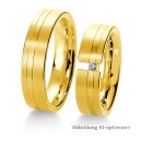 Eheringe einfarbig Gelbgold mit Brillant