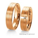 Eheringe einfarbig Rotgold mit Brillant