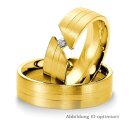 Eheringe einfarbig Gelbgold mit Brillant