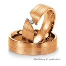 Eheringe einfarbig Rotgold mit Brillant