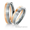 Trauringe mehrfarbig Weißgold/Rotgold mit Diamant