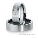 Trauringe einfarbig Platin mit Diamant