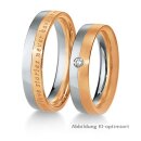 Trauringe bicolor Weißgold/Rotgold mit Brillant