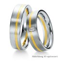 Trauringe mehrfarbig Weißgold/Gelbgold mit Diamant
