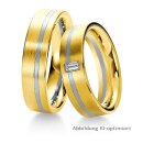 Trauringe mehrfarbig Weißgold/Gelbgold mit Diamant