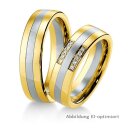 Trauringe bicolor Weißgold/Gelbgold mit Brillant