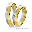 Trauringe bicolor Weißgold/Gelbgold mit Brillant
