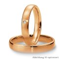 Trauringe einfarbig Rotgold mit Brillant