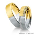 Eheringe mehrfarbig Gelbgold/Weißgold mit Brillant
