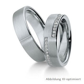 Eheringe einfarbig Platin mit Brillant