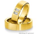 Eheringe einfarbig Gelbgold mit Diamant